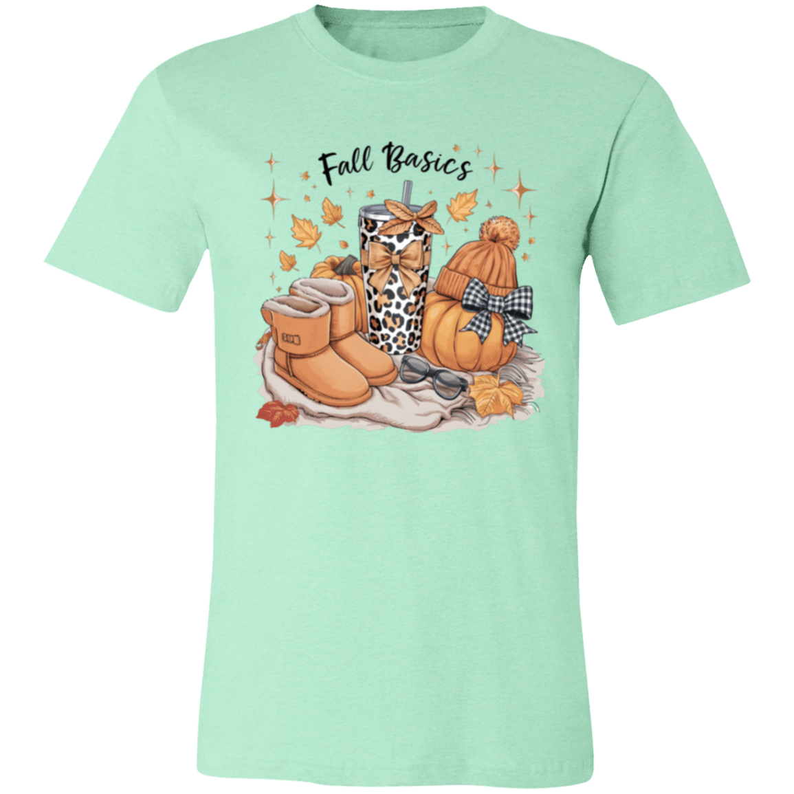 Retro Fall Basics Coquett Pumpkin Bow Tee - Busy Bee Graphix