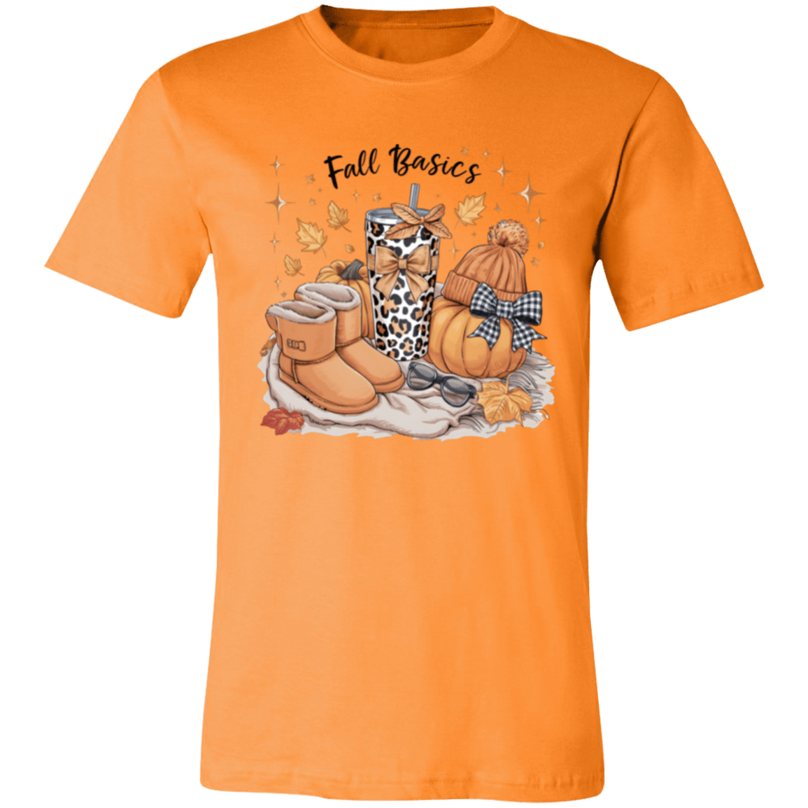 Retro Fall Basics Coquett Pumpkin Bow Tee - Busy Bee Graphix