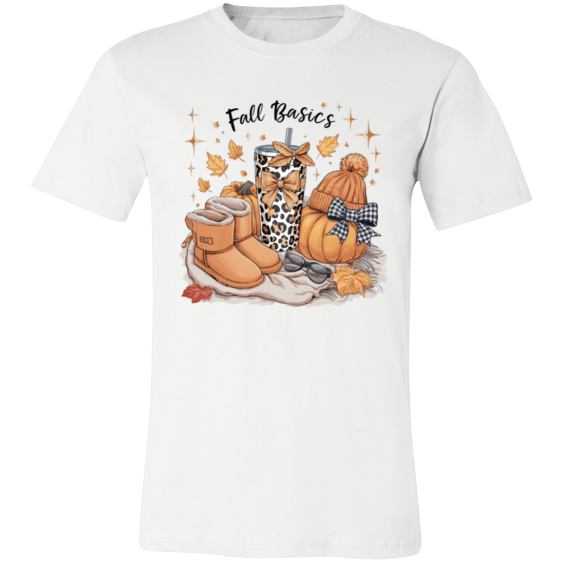 Retro Fall Basics Coquett Pumpkin Bow Tee - Busy Bee Graphix