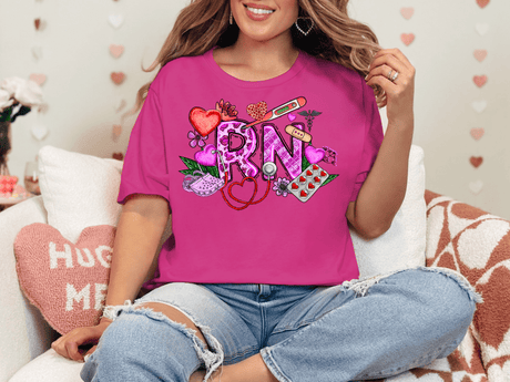 RN Valentine's Day Bella Canvas Tee - Busy Bee Graphix