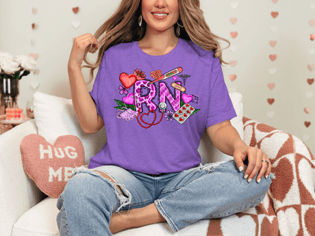 RN Valentine's Day Bella Canvas Tee - Busy Bee Graphix