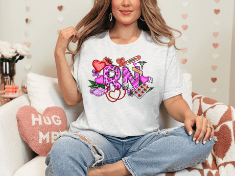 RN Valentine's Day Bella Canvas Tee - Busy Bee Graphix