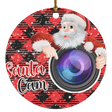 Santa Cam Circle Ornament - Busy Bee Graphix