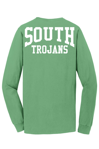 South Trojans Port & Company Beach Wash Garment - Dyed Long Sleeve Tee - Busy Bee Graphix