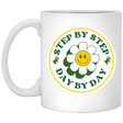 Step By Step Day by Day 11oz White Mug - Busy Bee Graphix