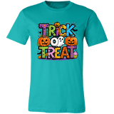 Trick or Treat Halloween Ghost Pumpkin Bella Canvas Tee - Busy Bee Graphix