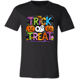 Trick or Treat Halloween Ghost Pumpkin Bella Canvas Tee - Busy Bee Graphix