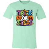 Trick or Treat Halloween Ghost Pumpkin Bella Canvas Tee - Busy Bee Graphix