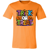 Trick or Treat Halloween Ghost Pumpkin Bella Canvas Tee - Busy Bee Graphix