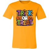 Trick or Treat Halloween Ghost Pumpkin Bella Canvas Tee - Busy Bee Graphix