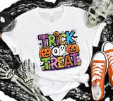 Trick or Treat Halloween Ghost Pumpkin Bella Canvas Tee - Busy Bee Graphix