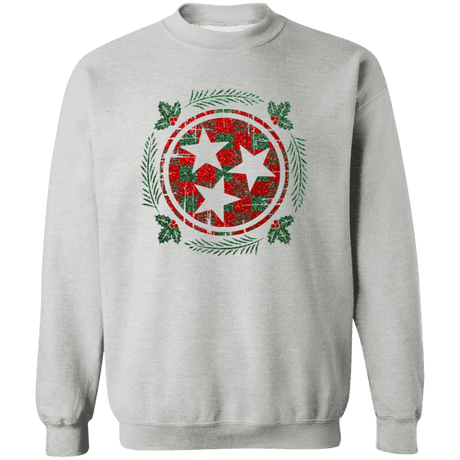 Tristar Holly Wreath Crewneck Pullover Sweatshirt - Busy Bee Graphix