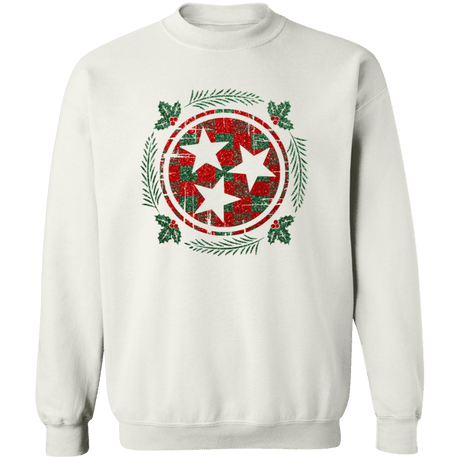 Tristar Holly Wreath Crewneck Pullover Sweatshirt - Busy Bee Graphix