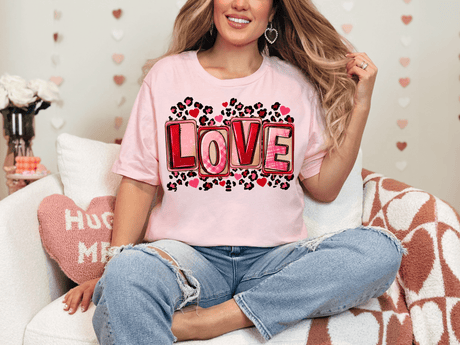 Valentine's Day Love Bella Canvas Tee - Busy Bee Graphix