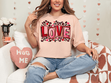 Valentine's Day Love Bella Canvas Tee - Busy Bee Graphix