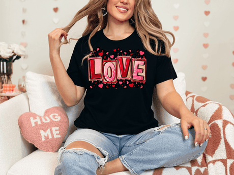 Valentine's Day Love Bella Canvas Tee - Busy Bee Graphix