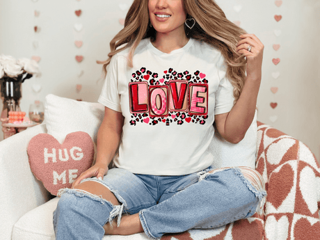 Valentine's Day Love Bella Canvas Tee - Busy Bee Graphix