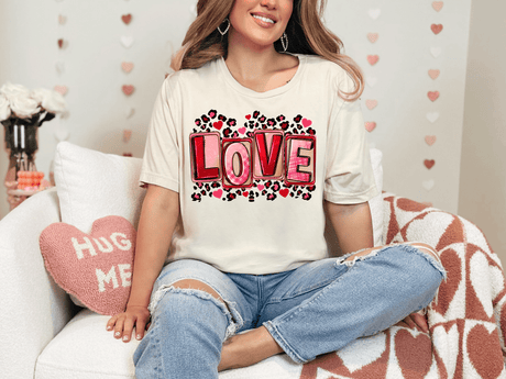 Valentine's Day Love Bella Canvas Tee - Busy Bee Graphix