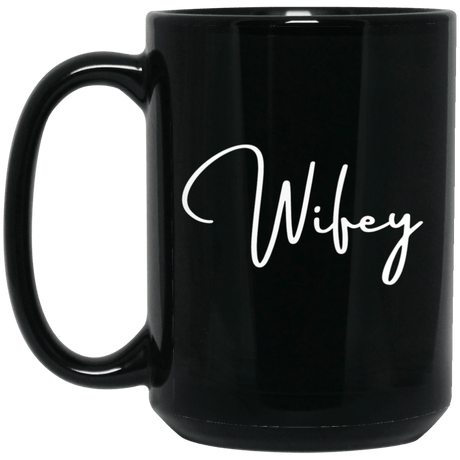 Wifey 15oz Black Mug - Busy Bee Graphix