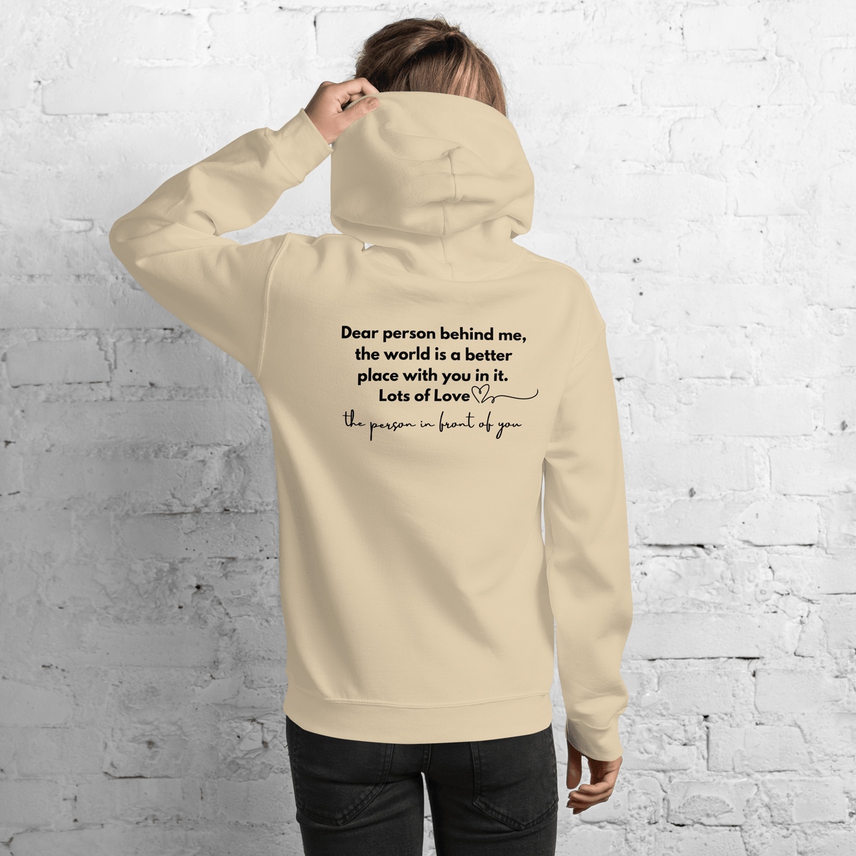 You Are Enough Hoodie (Black Print) - Busy Bee Graphix