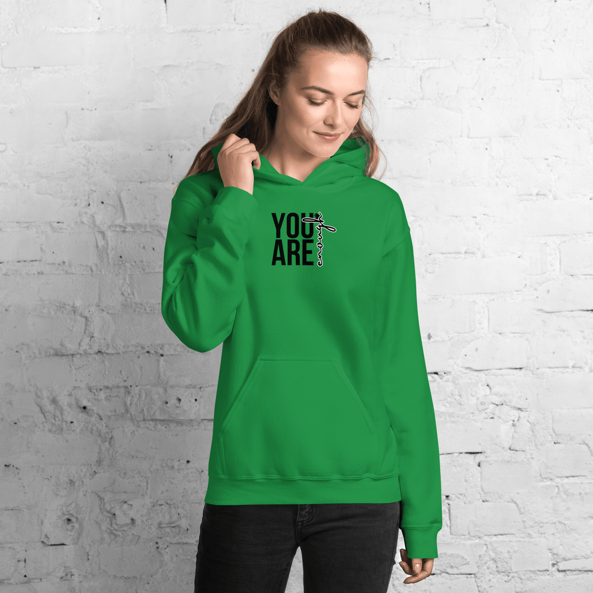 You Are Enough Hoodie (Black Print - Design 2) - Busy Bee Graphix