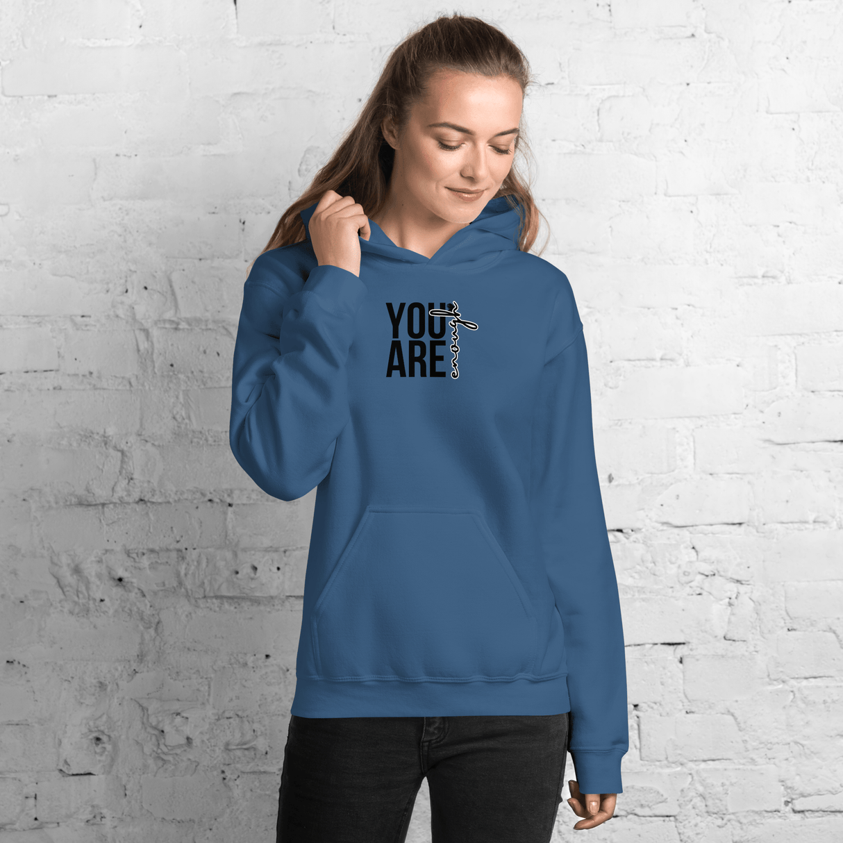 You Are Enough Hoodie (Black Print - Design 2) - Busy Bee Graphix