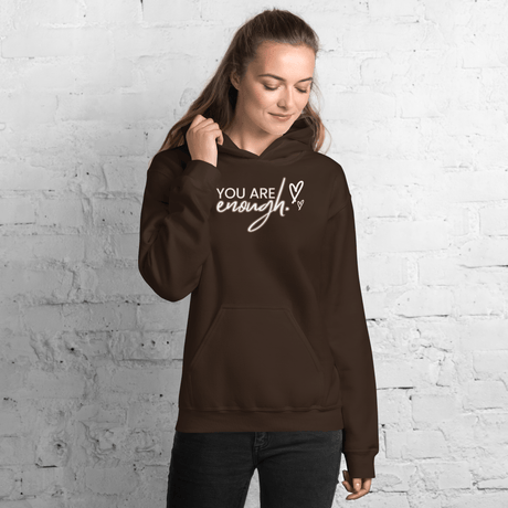 You Are Enough Hoodie (Light Print) - Busy Bee Graphix