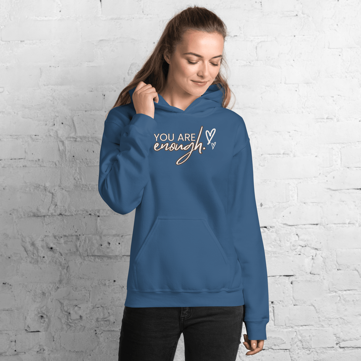 You Are Enough Hoodie (Light Print) - Busy Bee Graphix