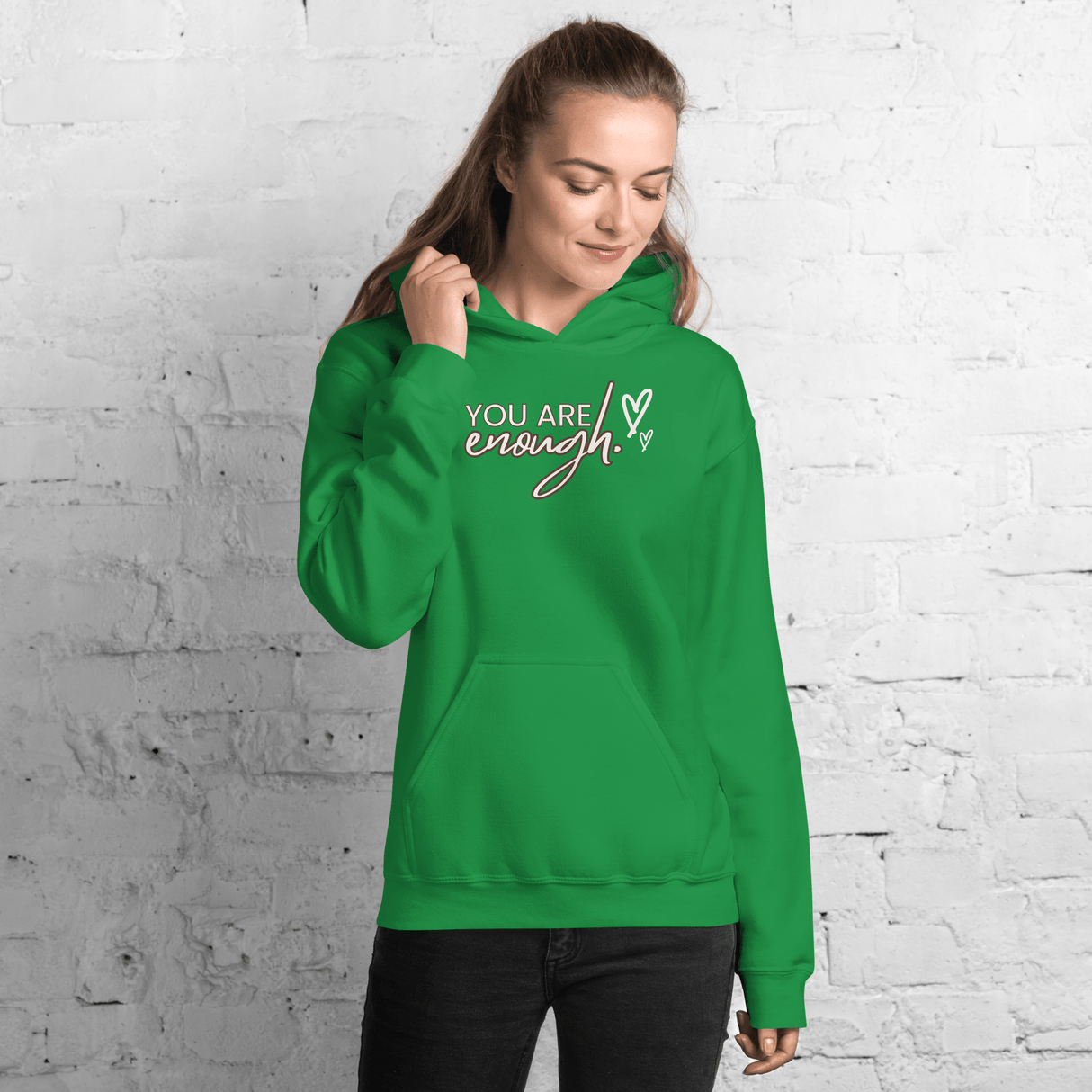 You Are Enough Hoodie (Light Print) - Busy Bee Graphix