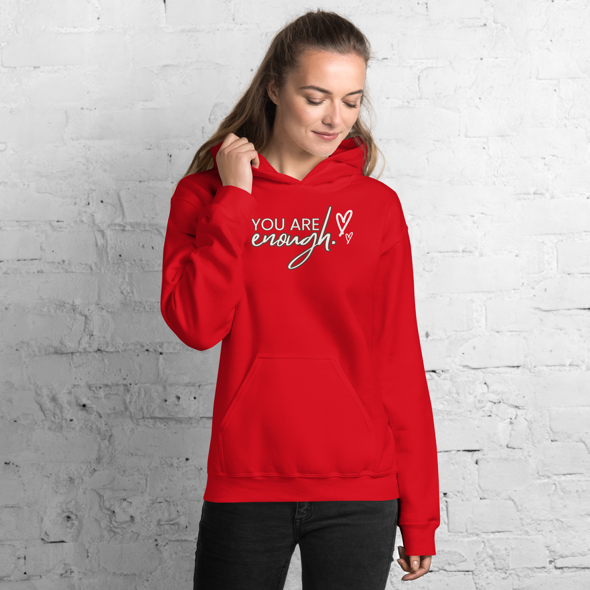 You Are Enough Hoodie (Light Print) - Busy Bee Graphix