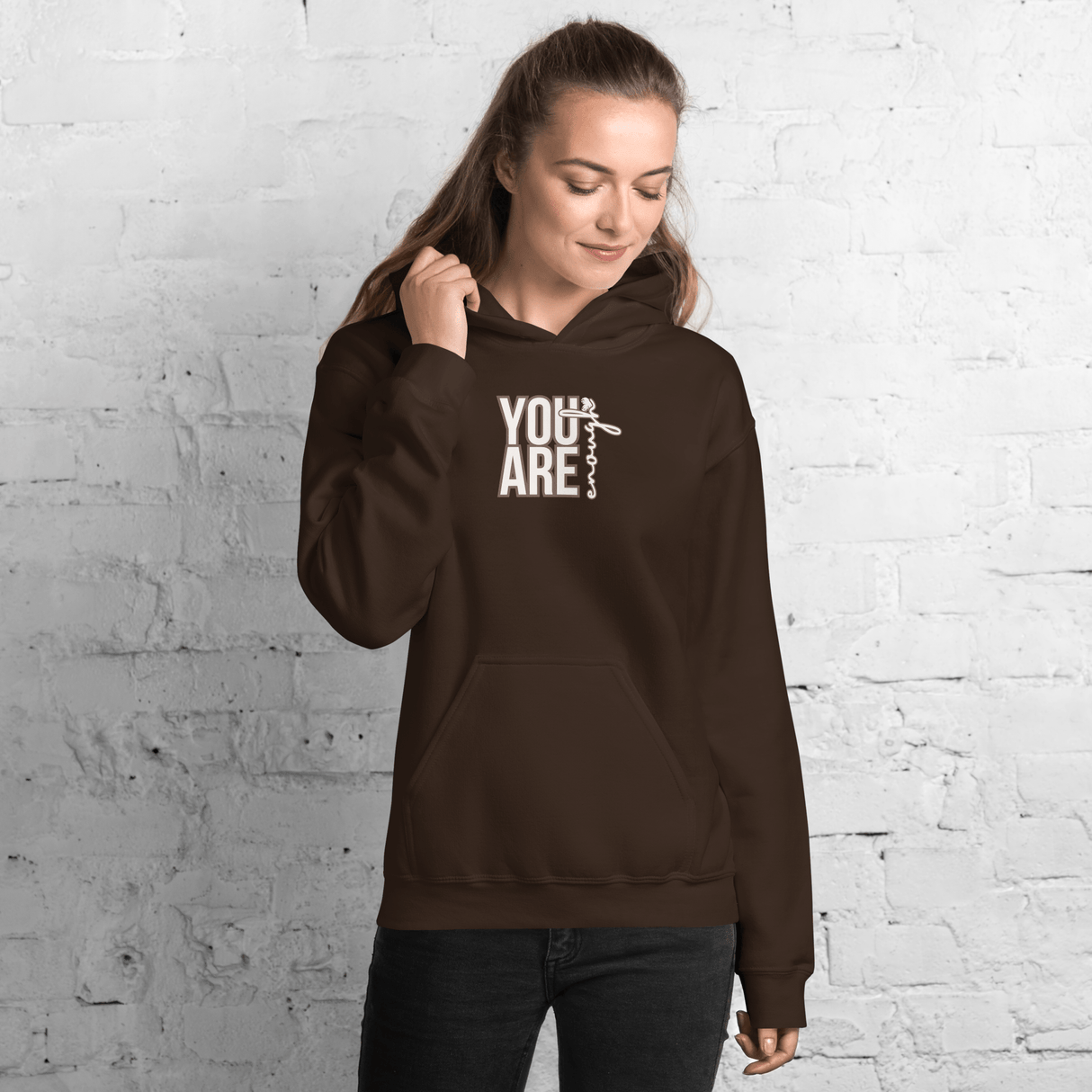 You Are Enough Hoodie (Light Print - Design 2) - Busy Bee Graphix