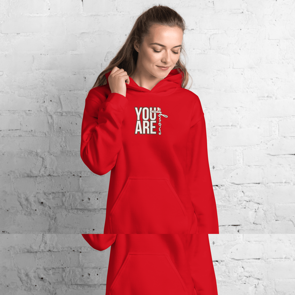 You Are Enough Hoodie (Light Print - Design 2) - Busy Bee Graphix