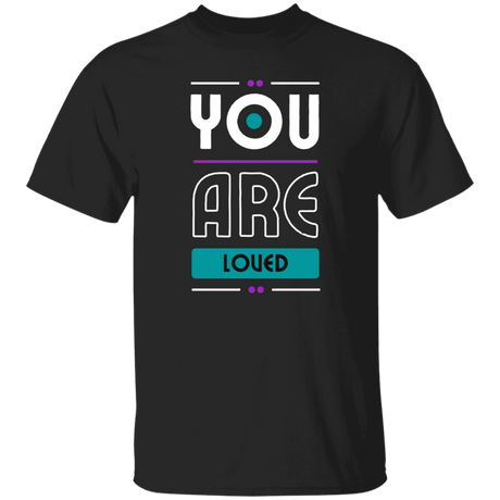 You Are Loved Gildan Tee w/ Ribbon on Neck Collar on Back - Busy Bee Graphix